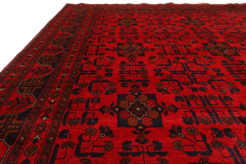 سجادة أفغانية مصنوعة يدويًا مقاس 203 × 308 سم63187237396738114