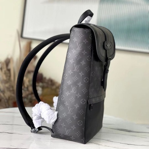 LOUIS VUITTON Saumur Monogram Canvas Backpack Bag Grey