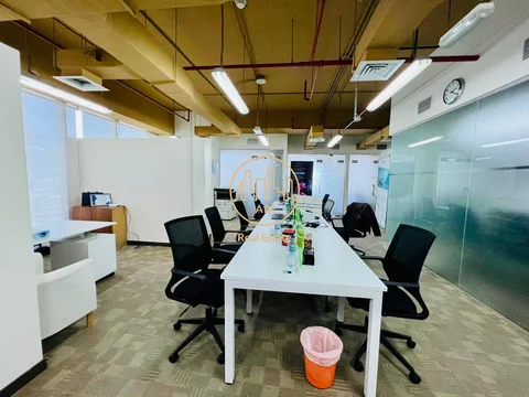 Furnished Office For Rent With Glass Partitions