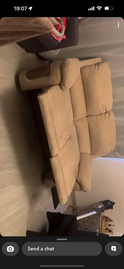 2 Seater Recliner Beige Sofa
