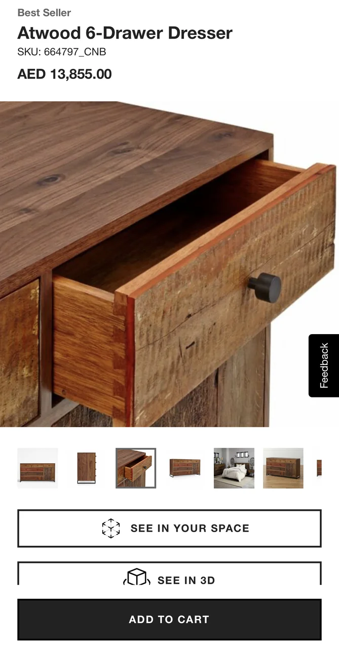 Crate Barel Atwood 6 Drawers Dresser
