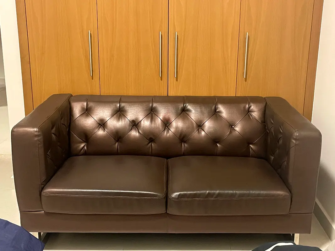 2seater Dark Brown Leather Sofa دوبيزل