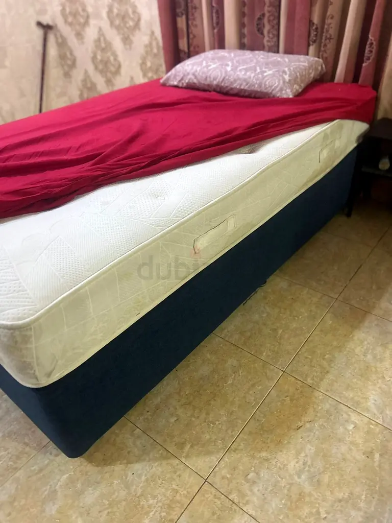 Single base bed with mattress
