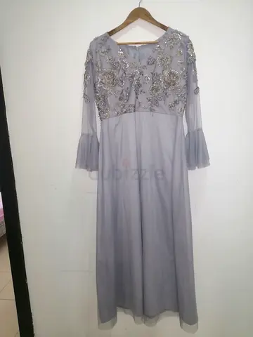 Silver French lace dress size large