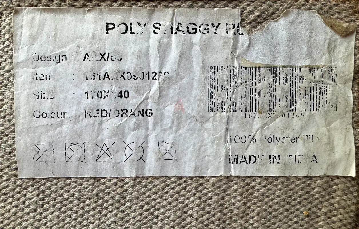 170 x 240 CMS BRIGHT MULTICOLORED POLY SHAGGY RUG CARPET FOR SALE!