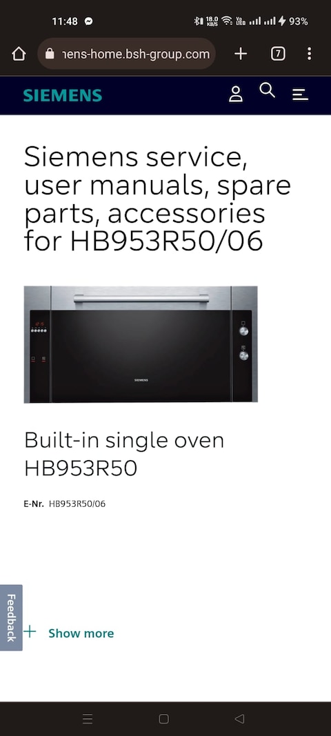 Four encastrable SIEMENS HB953R50