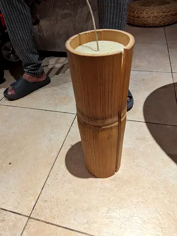Bamboo candle holder