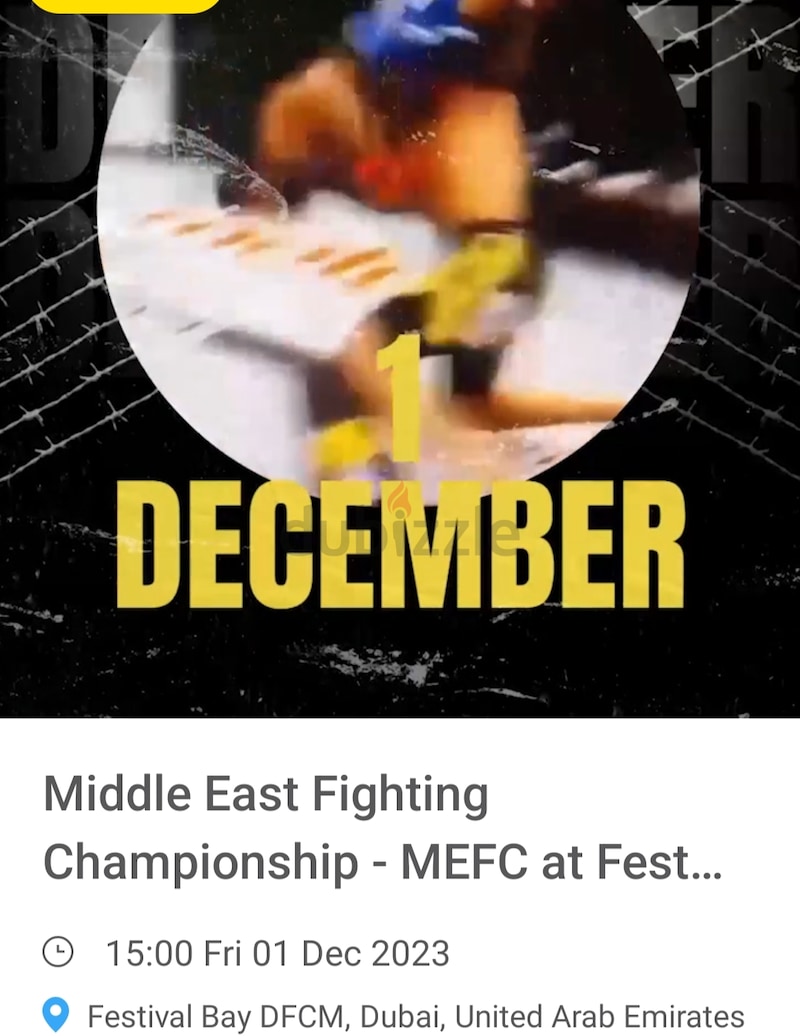 Middle East Fighting Championship Gold Tickets | dubizzle