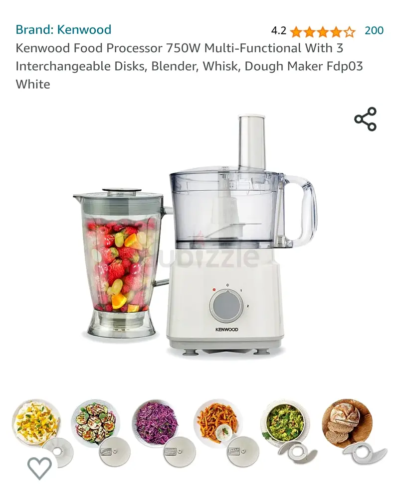 Kenwood 750watt food processor with all attachments