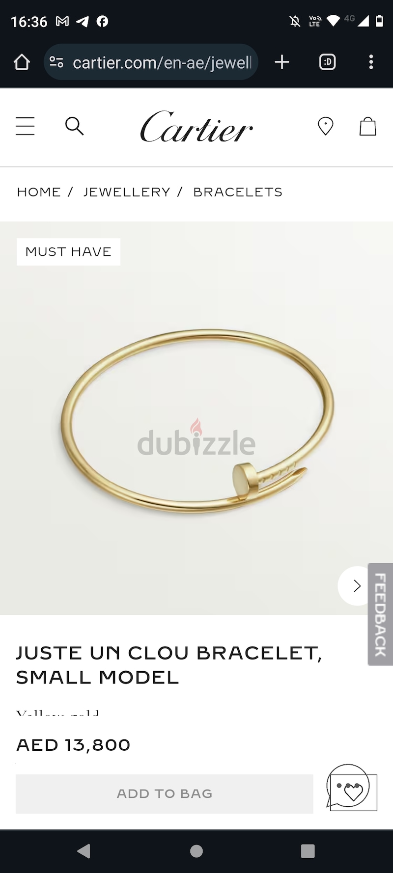 Cartier Juste un clou bracelet dubizzle