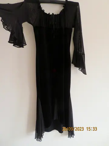 womens clothing فستان مخمل وشيفون أسود