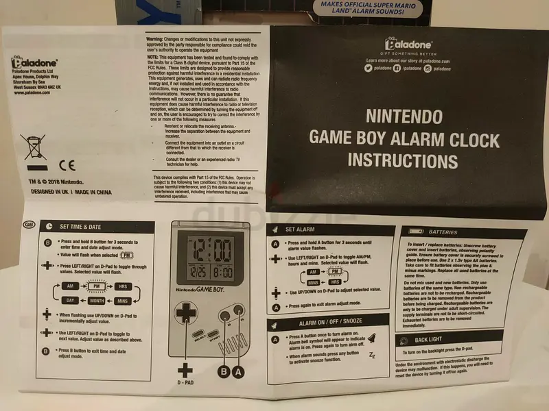 Nintendo GAME BOY ALARM CLOCK