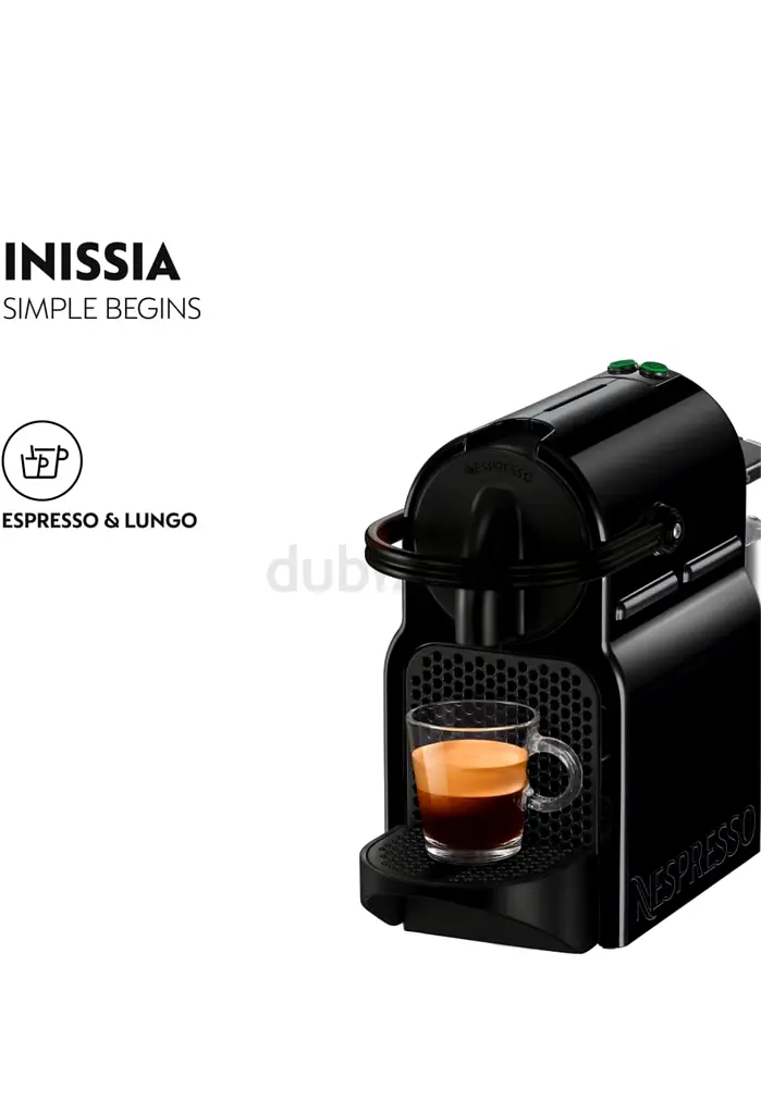 NESPRESSO Inissia Black Coffee Machine UAE Version