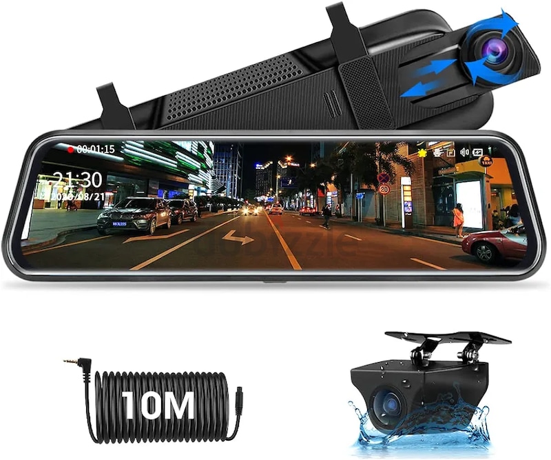 iiwey T1-pro Dash Cam Front and Rear Inside 3 Channel 1080P, Adjustable  Lens Dash Camera for Cars with 8 IR Lamps Night Vision, Three Ways Triple  Car