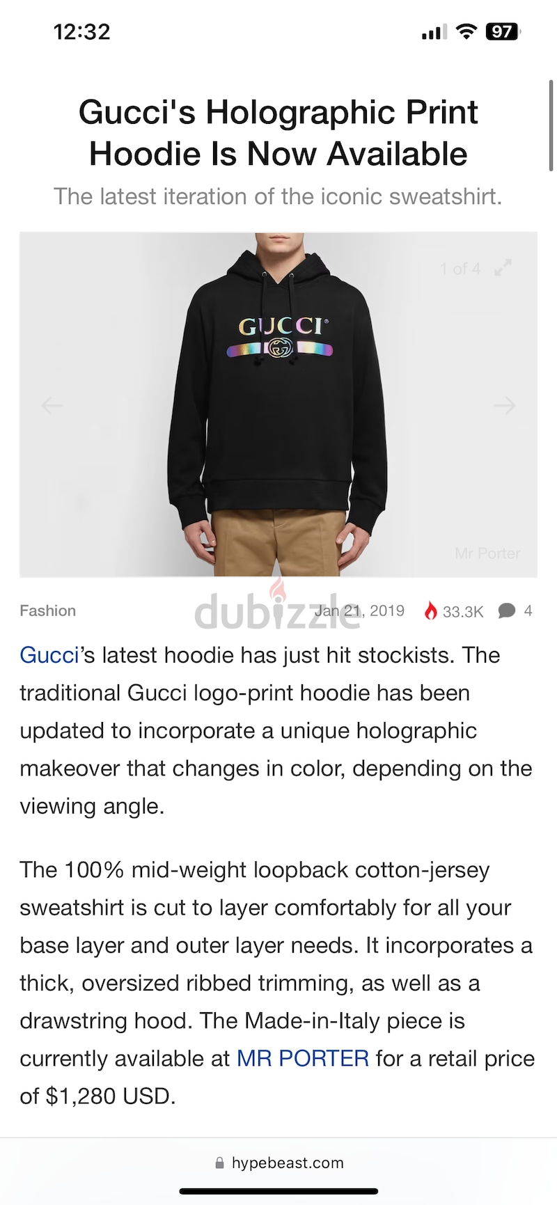 Holographic hotsell gucci hoodie