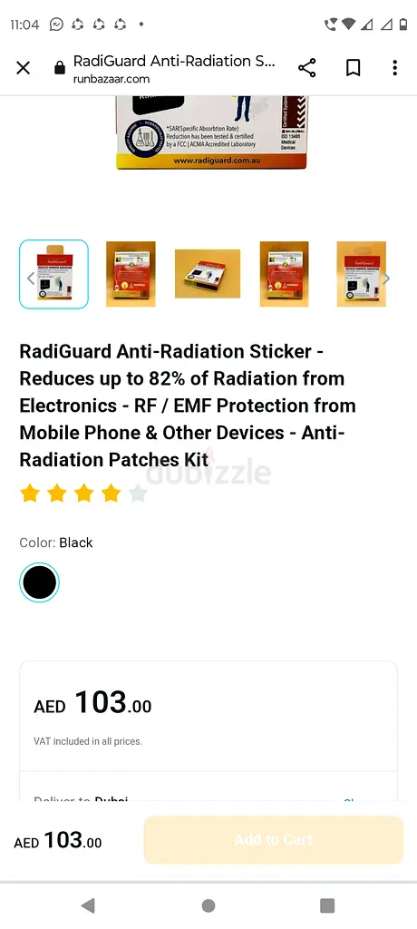RadiGuard AntiRadiation Sticker Reduces up to 82 of RF / EMF