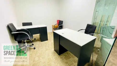 Fully Furnished Office |200sqft | Free Chiller, Dewa, Wifi | Conference Room