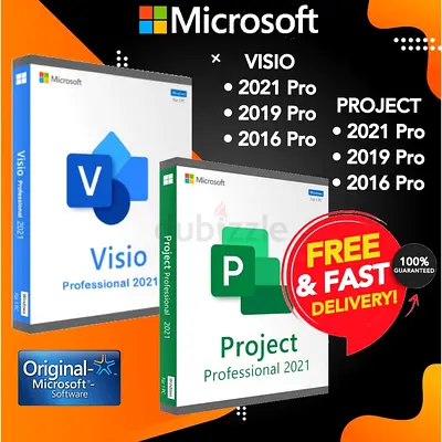 Microsoft Project / Visio 2013-2016-2019-2021 Pro Plus Lifetime For Win 7 / 8 / 8.1 /10 Full Version