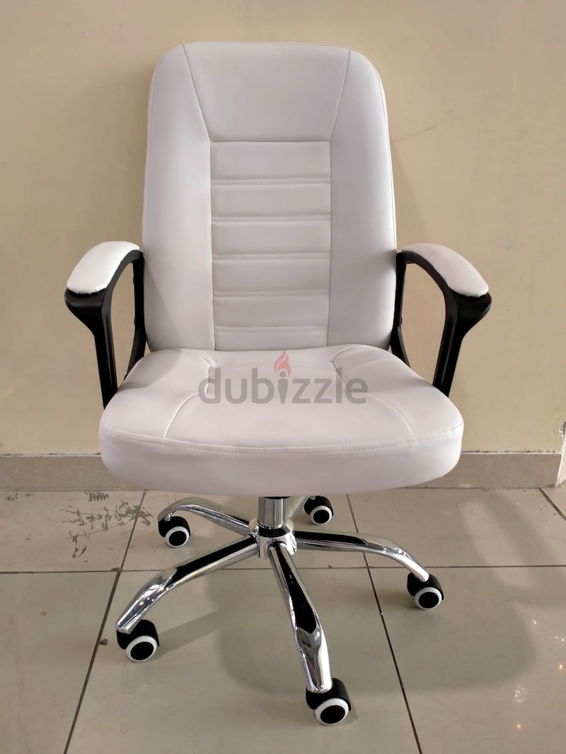 White leather deals chair