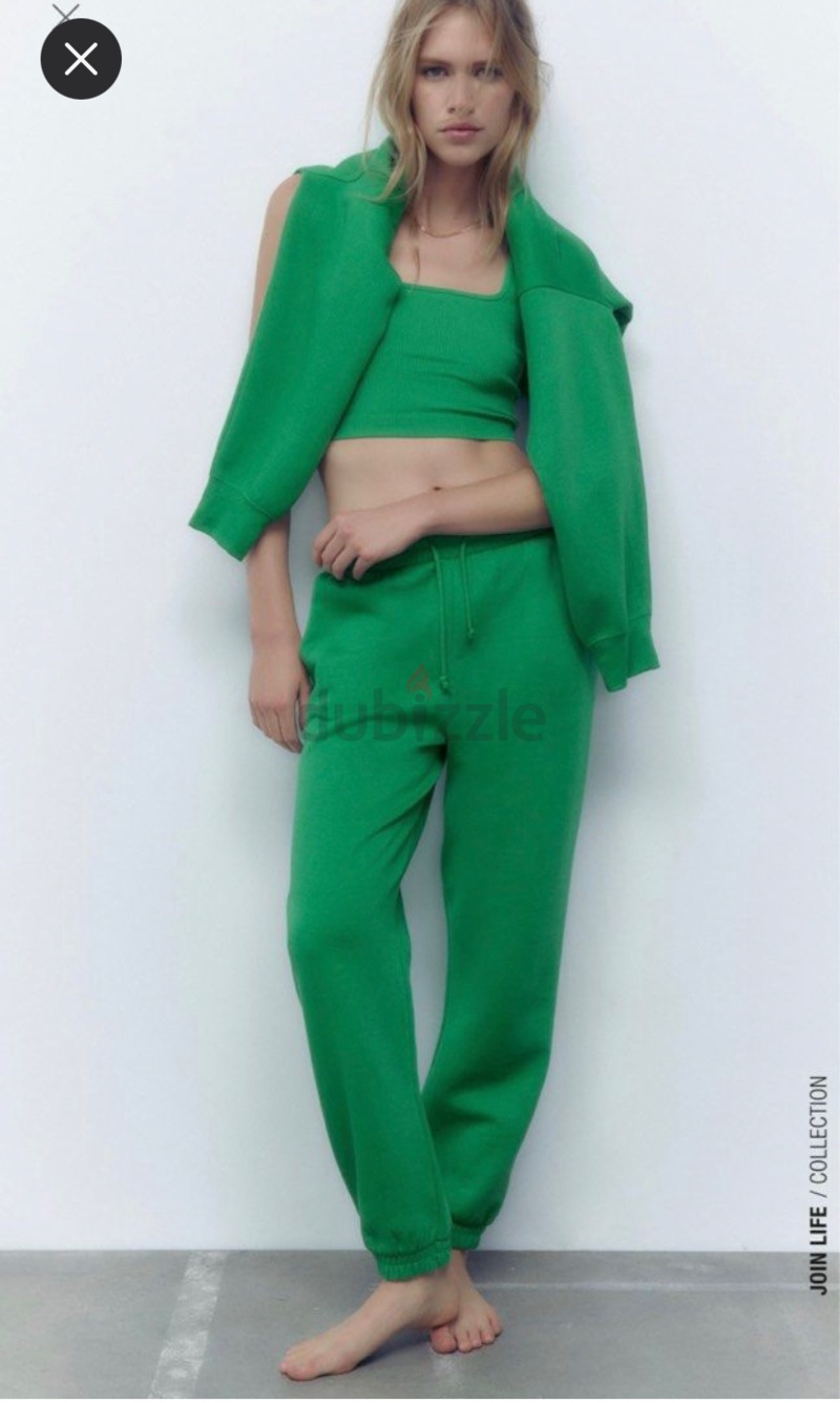 Zara cheap green sweatpants