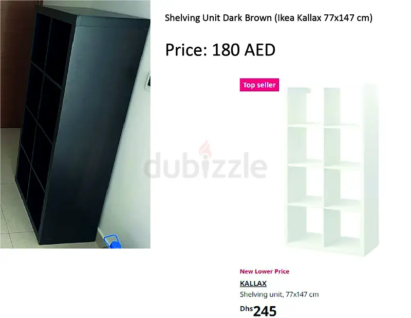 Shelving Unit Dark Brown (Ikea Kallax 77x147 cm)