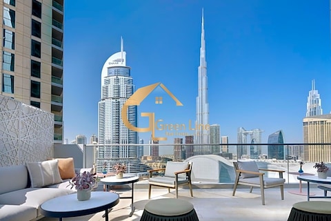 Vot | Burj Khalifa Fountain Views! Fully Furnished Beautiful 2 Bedroom Branded Residences ! On
