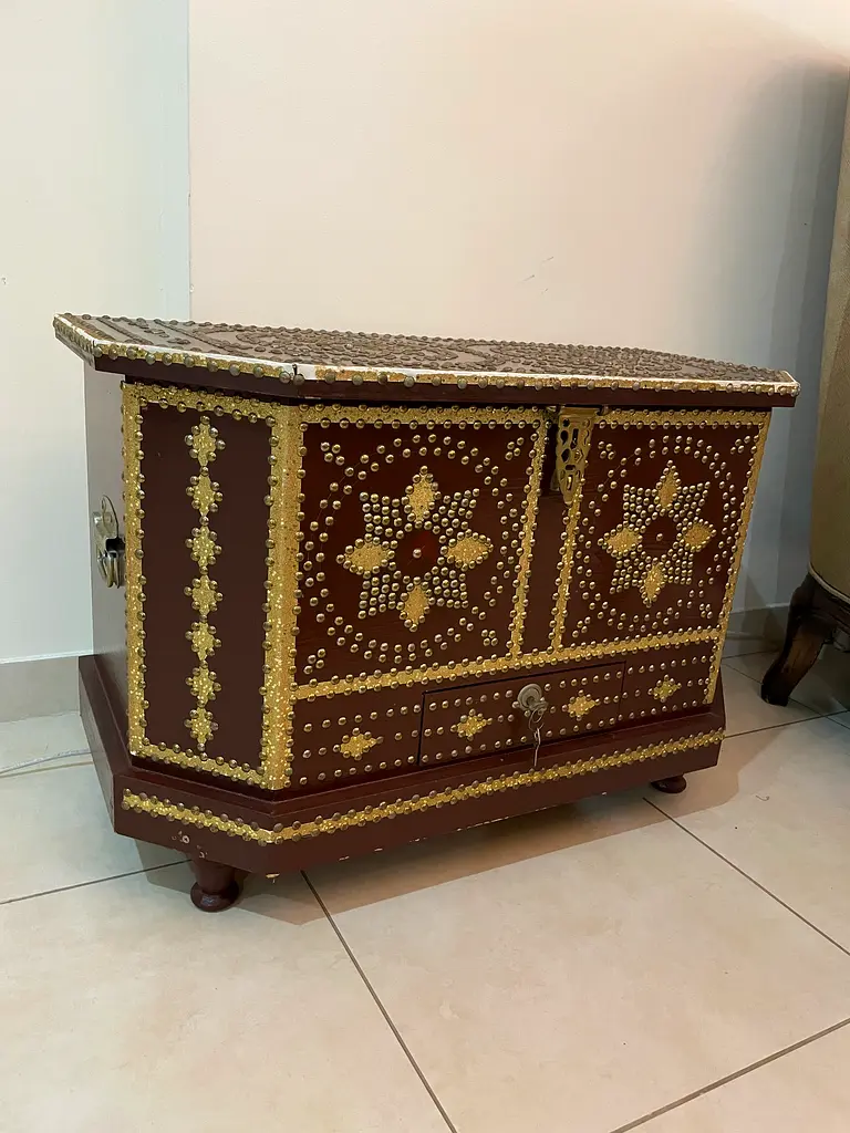 Vintage arabic zanzibar storage box chest