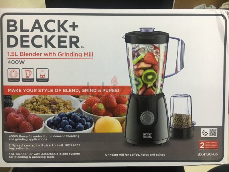 Black+Decker 400W Blander with 2 x Blender Jar Grinder Mill