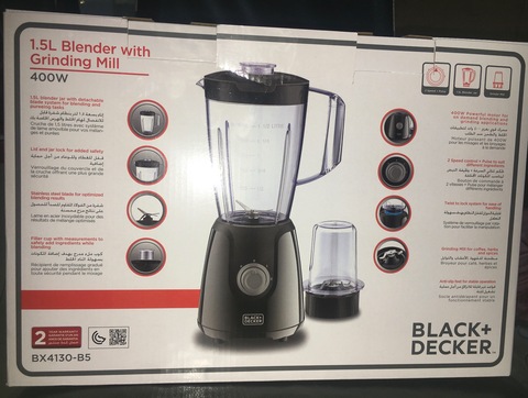 Black+Decker 400W Blander with 2 x Blender Jar Grinder Mill