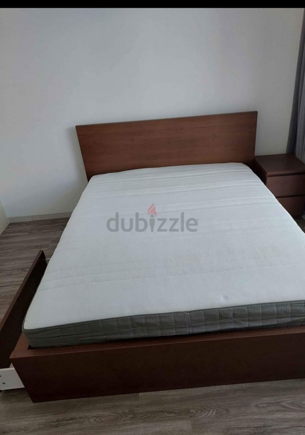 IKEA Malm Storage Bed Frame With Mattress | Dubizzle