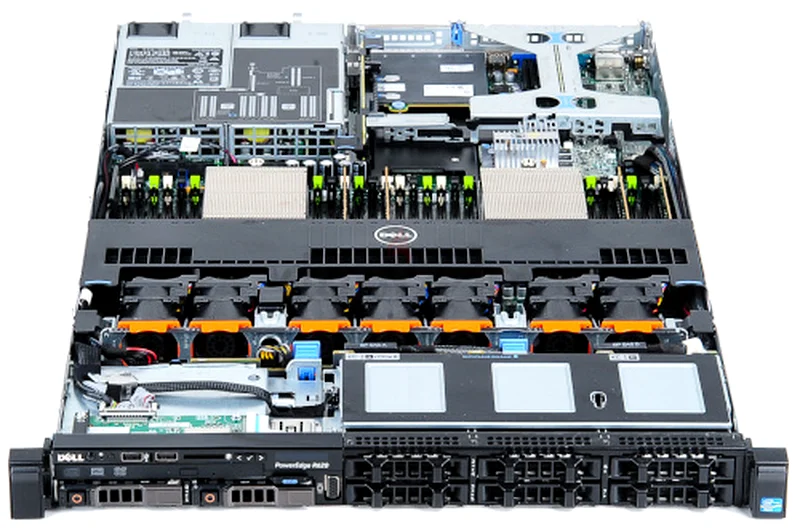 خادم ديل R630 ثنائي بمعالجات إنتل زيون E5-2650 V4، 48 نواة، ذاكرة 128 جيجابايت DDR4، قرص صلب 2.7 تيرابايت SAS 10K63254494992641112