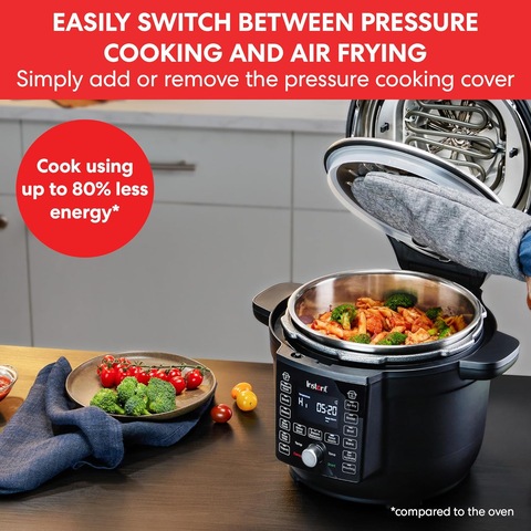 2-in-1 Electric Pressure Cooker with Air Fryer Black 1000W 6L Programmable Pressure  Cooker - China Electric Pressure Cooker with Air Fryer and Electric Pressure  Cookers price