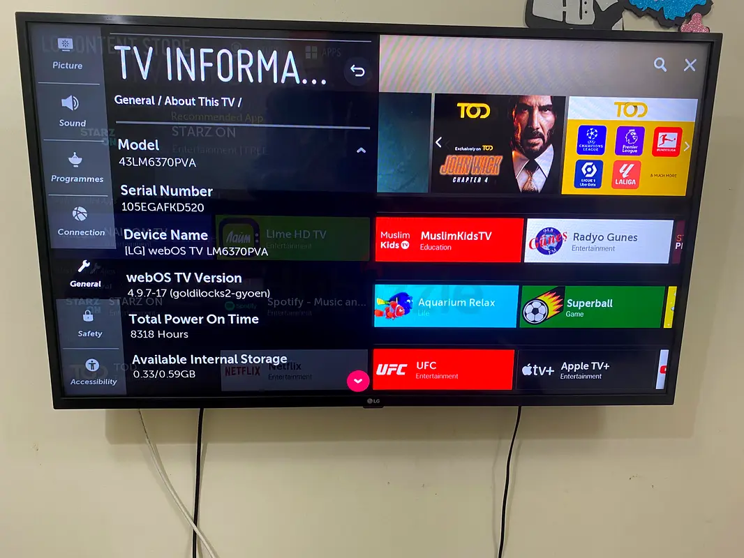 LG 43LM6370PVA 43 INCH TV