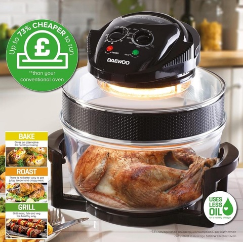 Daewoo 12L Manual Rotisserie Air Fryer Oven