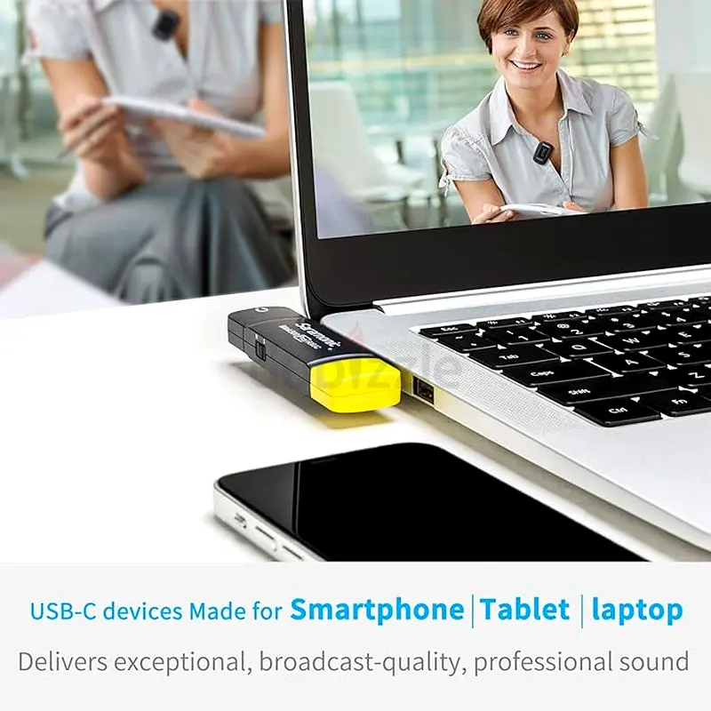 USBC Wireless Lavalier Microphone for MacBook PC Laptop Zoom Teaching