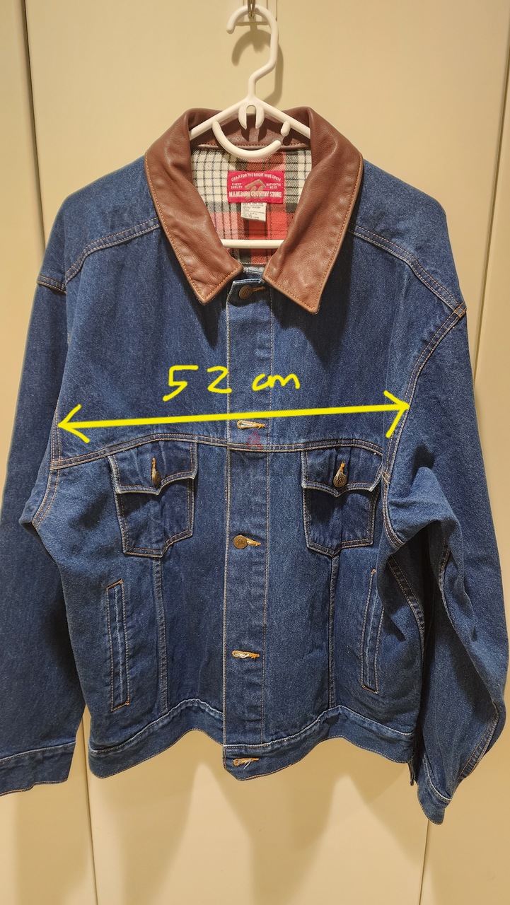 Marlboro denim best sale jacket leather collar