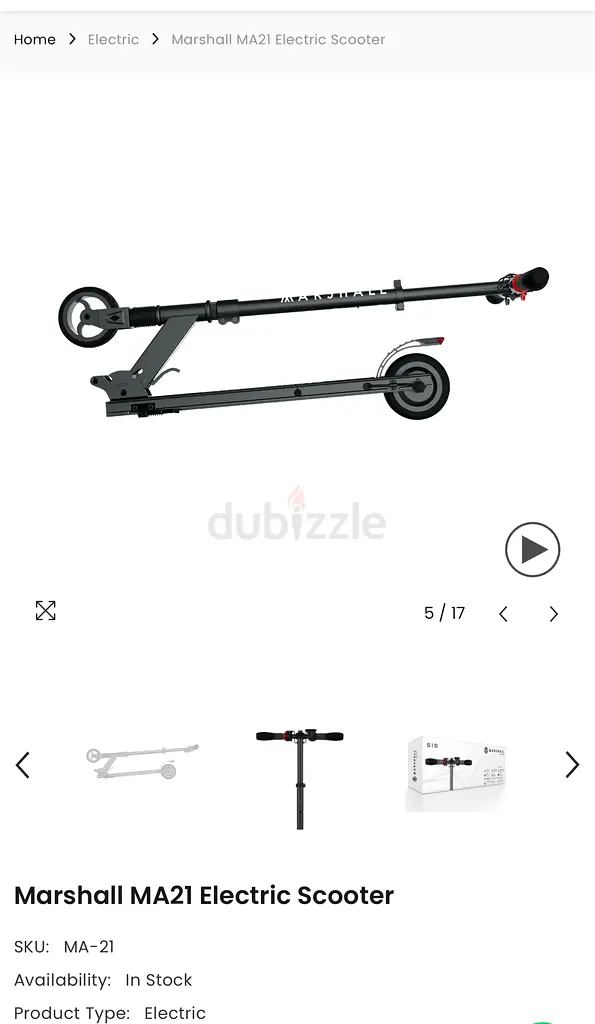 Marshall MA21 Electric Scooter Brand New