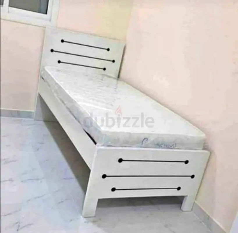 New Single Bed Wooden With Mattress
