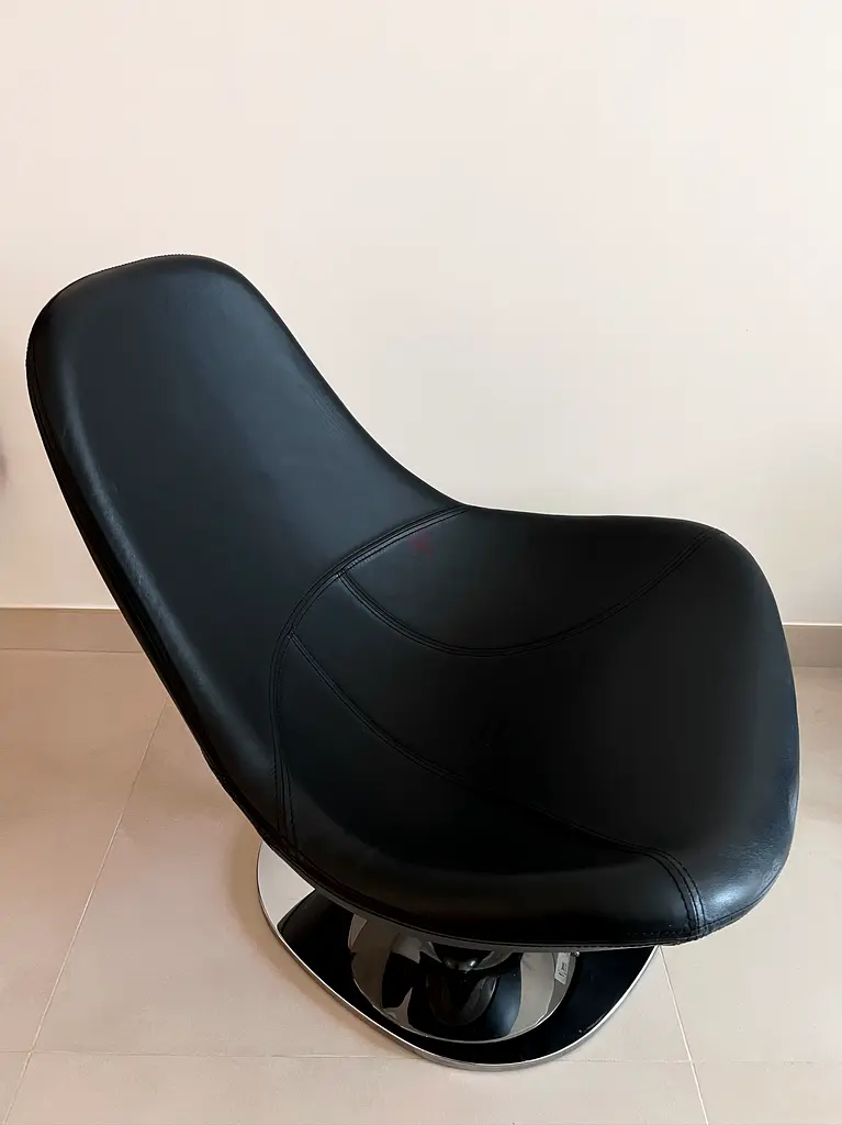 Black leather IKEA chair