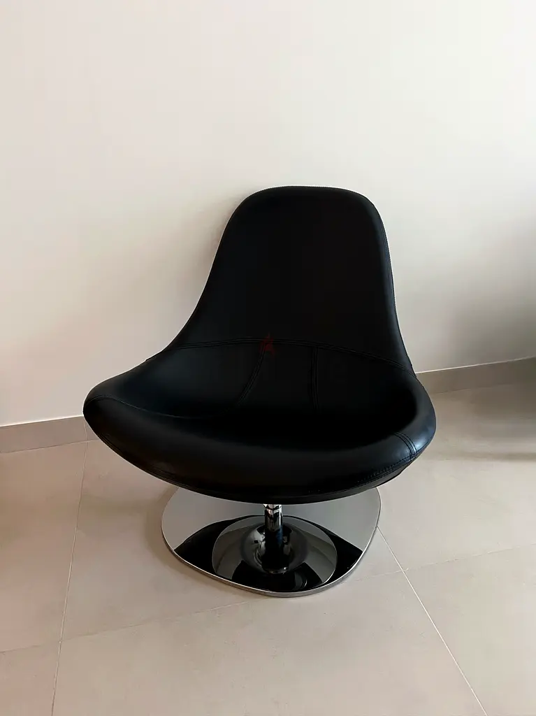 Black leather IKEA chair