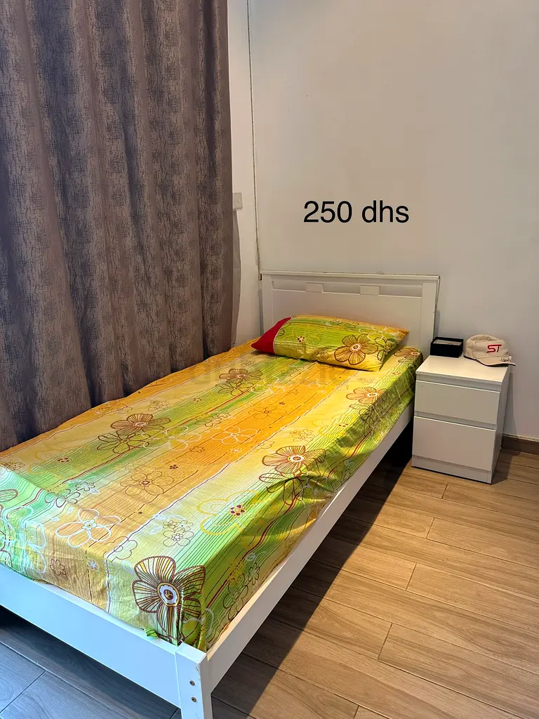 Single bed and mattress
