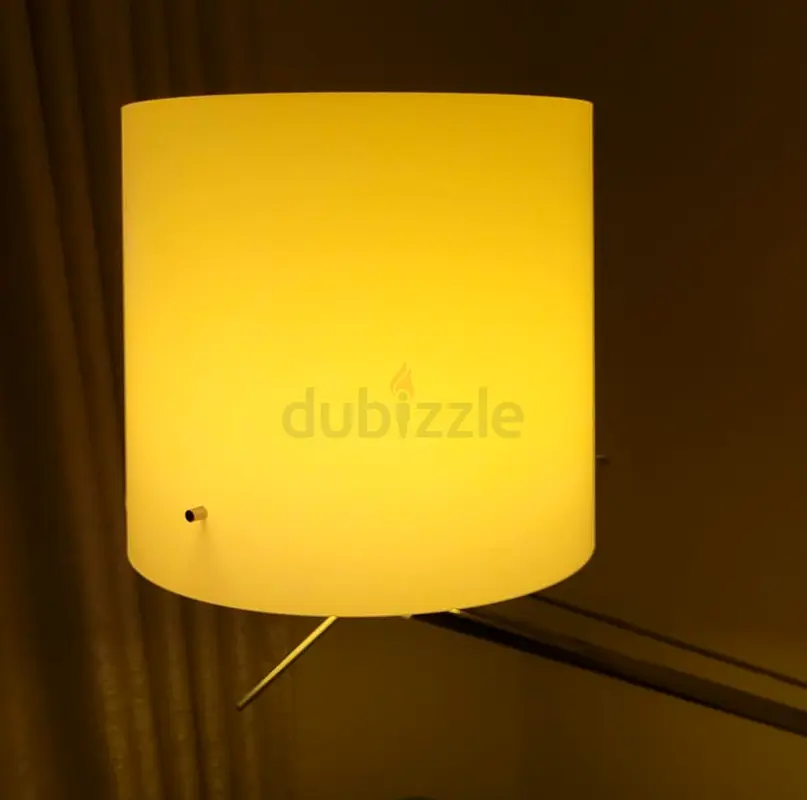 Ikea, Floor Stand Reading Lamp, Nickel Plated, White 260 AED