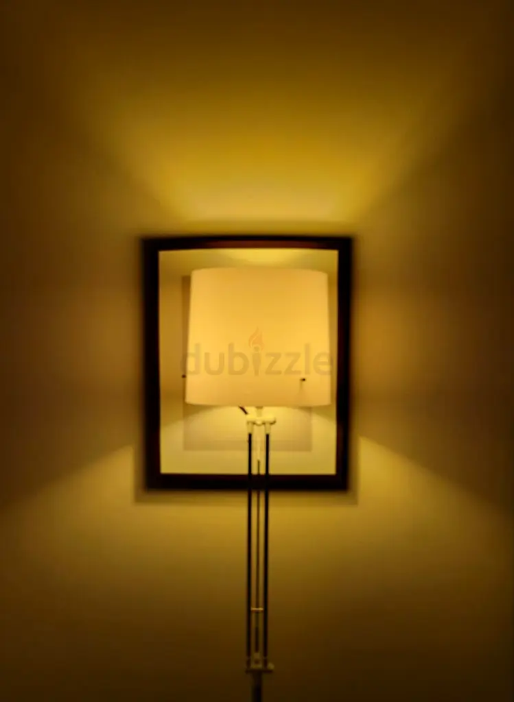 Ikea, Floor Stand Reading Lamp, Nickel Plated, White 260 AED