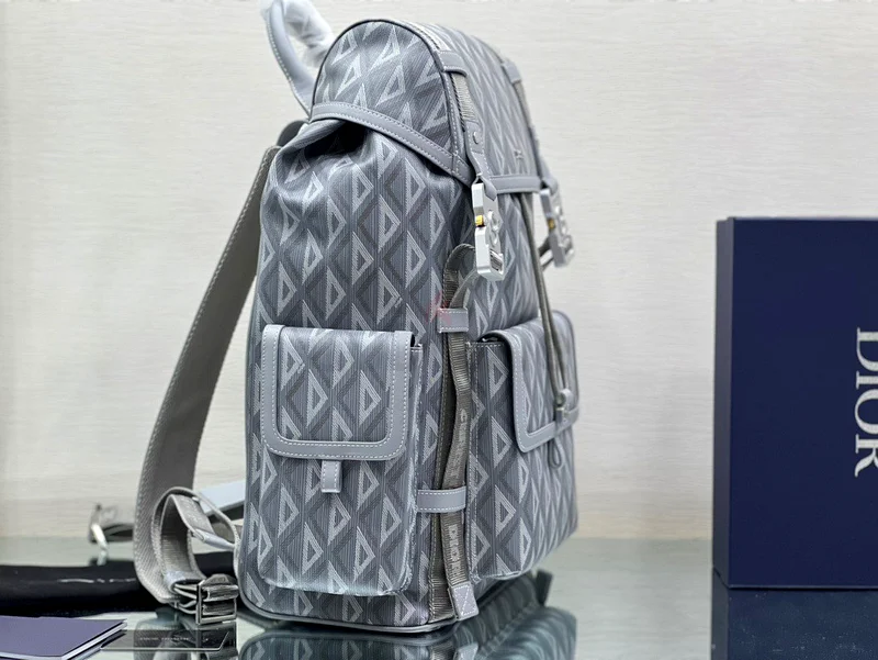 Dior Hit the Road Backpack In Gray CD Diamond Canvas63239605869569112
