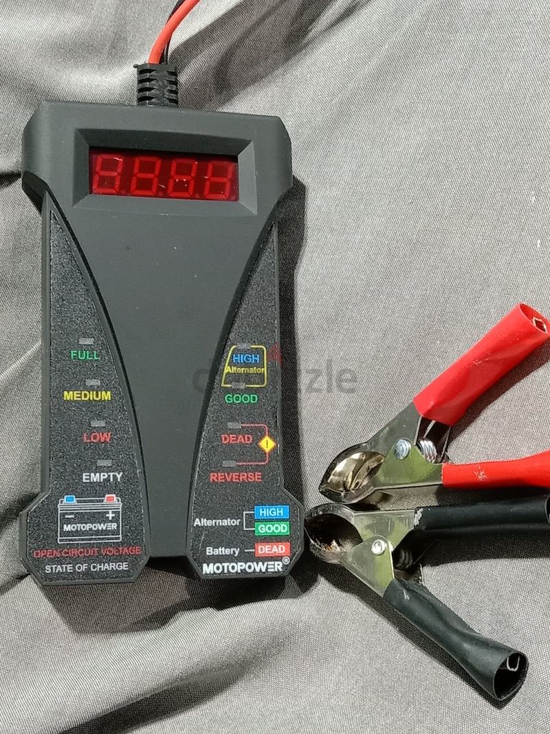 Motopower 12v Digital Battery Tester with LCD Display and LED
