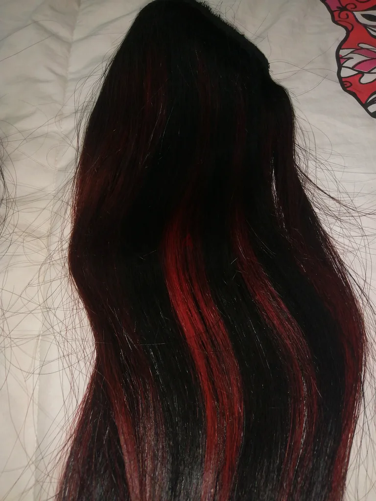 100% natural henna dyed two red strands63233127812994113