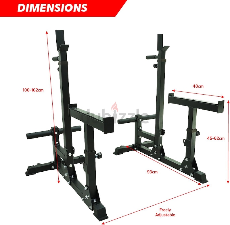Bench Press Squat Rack Stand, 450KG Max Load, 3MM Steel Thickness ...