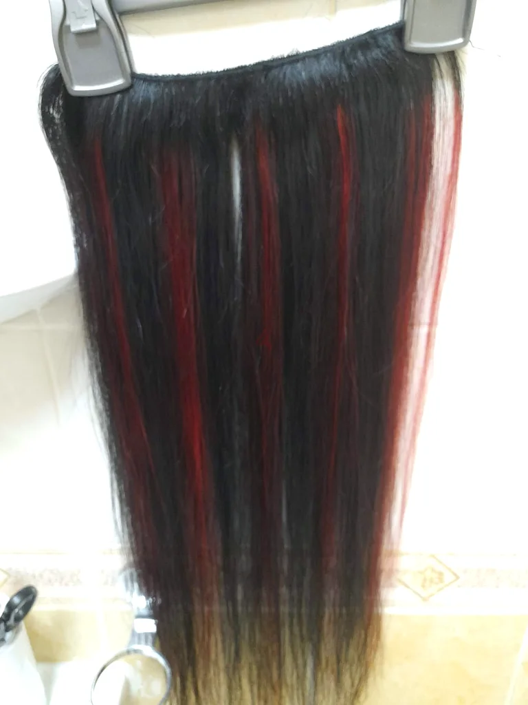 100% natural henna dyed two red strands63233127812994111