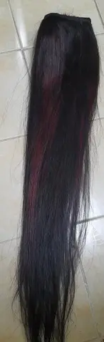 اكتينشين طبيعي ١٠٠٪ مصبوغ خصل حمرا قطعتين