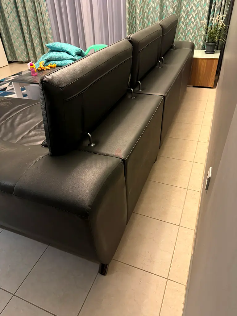 Leather L Shaped Sofa from United Furniture Dubai